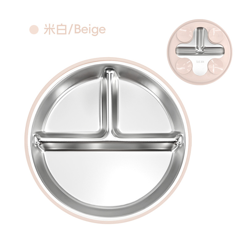 Amazon cubiertos infantiles de acero inoxidable para bebés comidas 304 cubiertos de acero inoxidable platos de silicona tipo ventosa