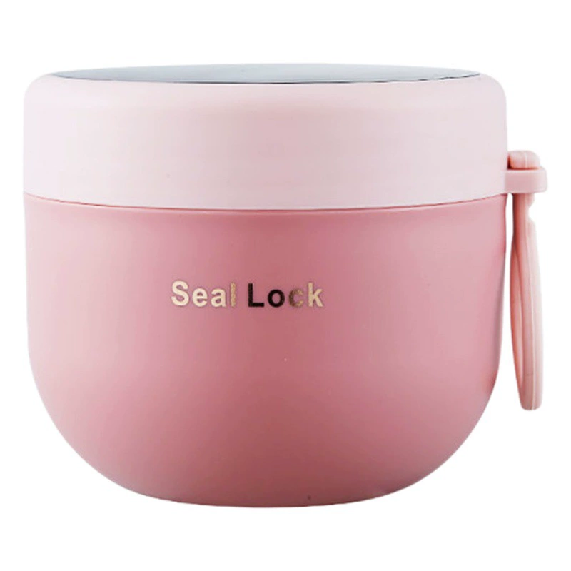 Термокружка для овсянки из нержавеющей стали 304 большой емкости с крышкой и ложкой, портативная кружка для каш для студентов и офисных работников, дизайн в стиле инс.