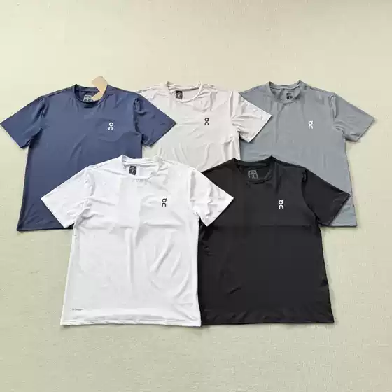 Cross-border Letter Logo Casual Functional Sweat-Wicking Quick-Dry Stretch Summer Outdoor Hiking Crew Neck Short Sleeve