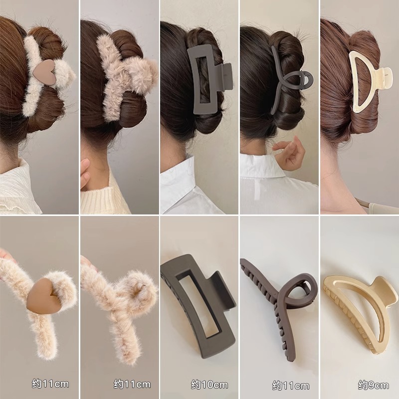 Horquilla de acrílico de las mujeres cuchara trasera updo clip de pelo grande celebridad de Internet elegante tiburón clip tocado simple horquilla