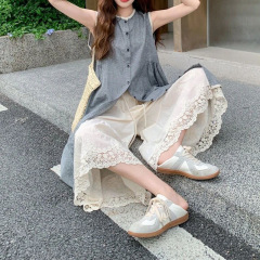 氛围感背心连衣裙套装女夏季巨好看大方得体蕾丝花边阔腿裤两件套
