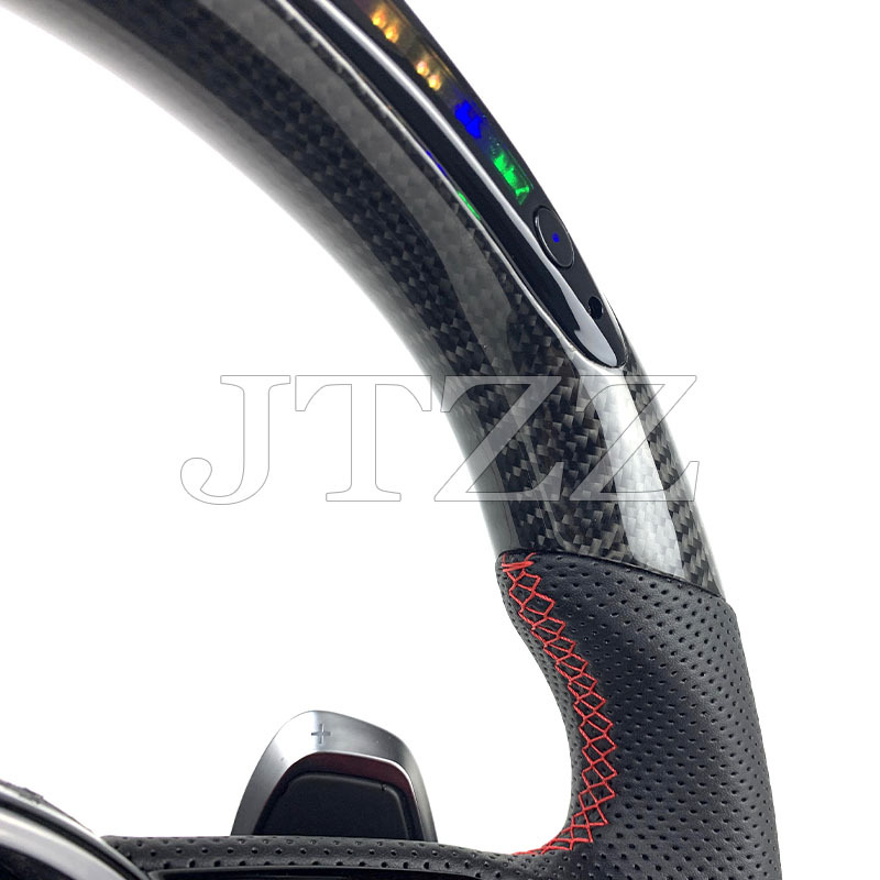 Suitable for Audi A4A5A6A7S4S5S6S7 2010-2015 carbon fiber steering wheel LED car interior