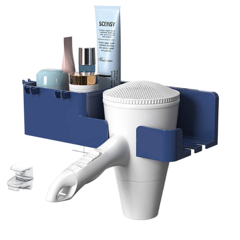 Bathroom Hair Dryer Rack Household Bathroom Washstand Hair Dryer Storage Rack Punch-free Bedroom Hair Dryer Rack