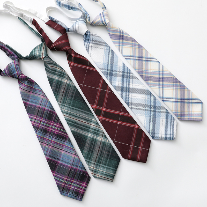 Jk 유니폼 넥타이 격자 무늬 게으른 명중없는 일본 대학 스타일 여성 격자 무늬 스커트 액세서리 같은 컬렉션