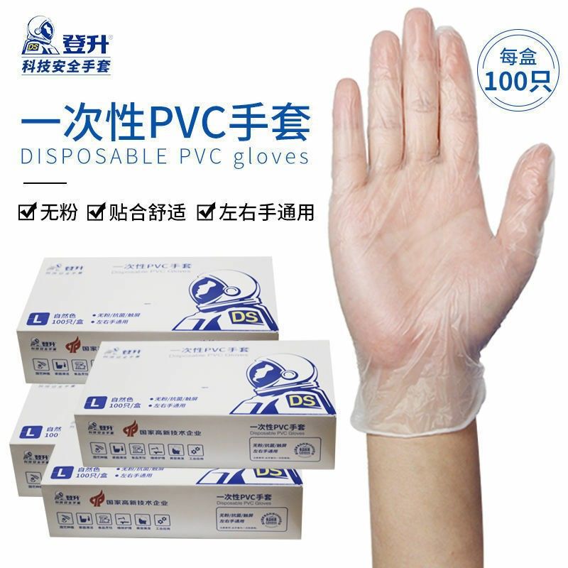 Dengsheng Guanglong Disposable PVC Gloves Medical 1 Food Grade Catering Latex Beauty Medical Housework Rubber Ready Stock