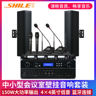 Lion music small and medium-sized conference room audio suit BX406 sound column wooden wall-mounted speaker OK555C power amplifier combination