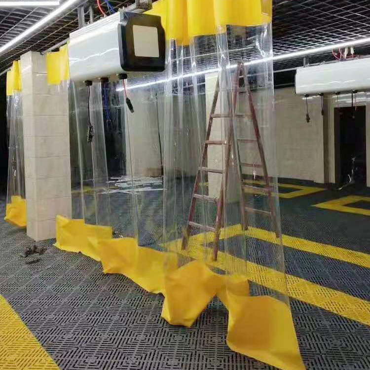 Car Wash Room Waterproof Curtain, Sliding Transparent Car Wash Curtain, Dust-Proof Workshop Curtain, Air Conditioning Heat Insulation Windproof Sliding Curtain