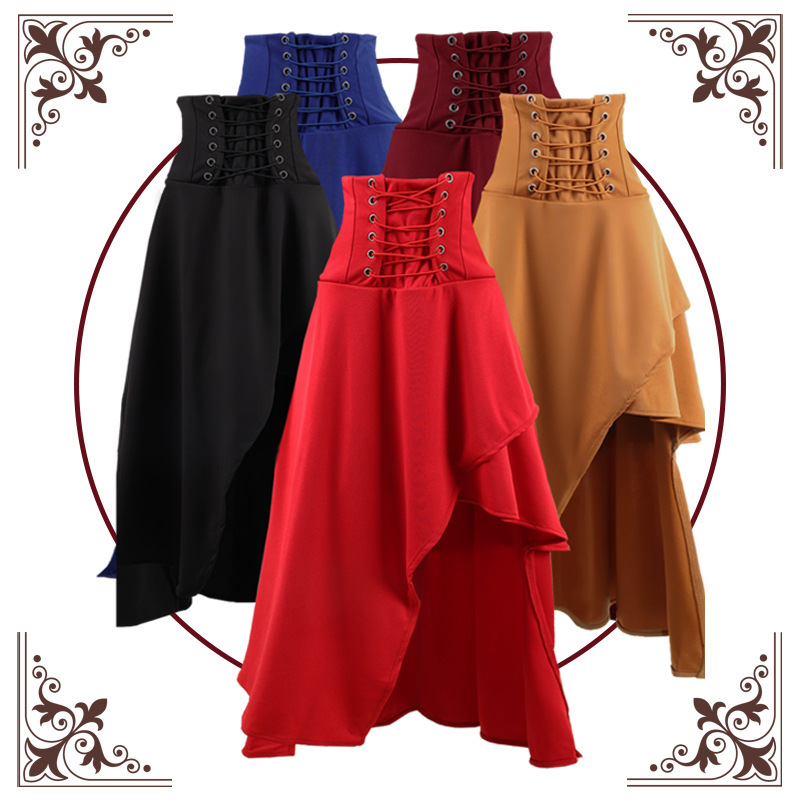 Halloween cos European and American Foreign Trade AliExpress Amazon ebay Explosions 5 Color Irregular Gothic Half-length Dress Halloween cos European and American Foreign Trade AliExpress Amazon ebay Explosions 5 Color Irregular Gothic Half-length Dress
