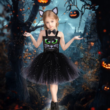 跨境新款猫咪公主裙女童角色扮演小猫表演服儿童舞台装扮演出服