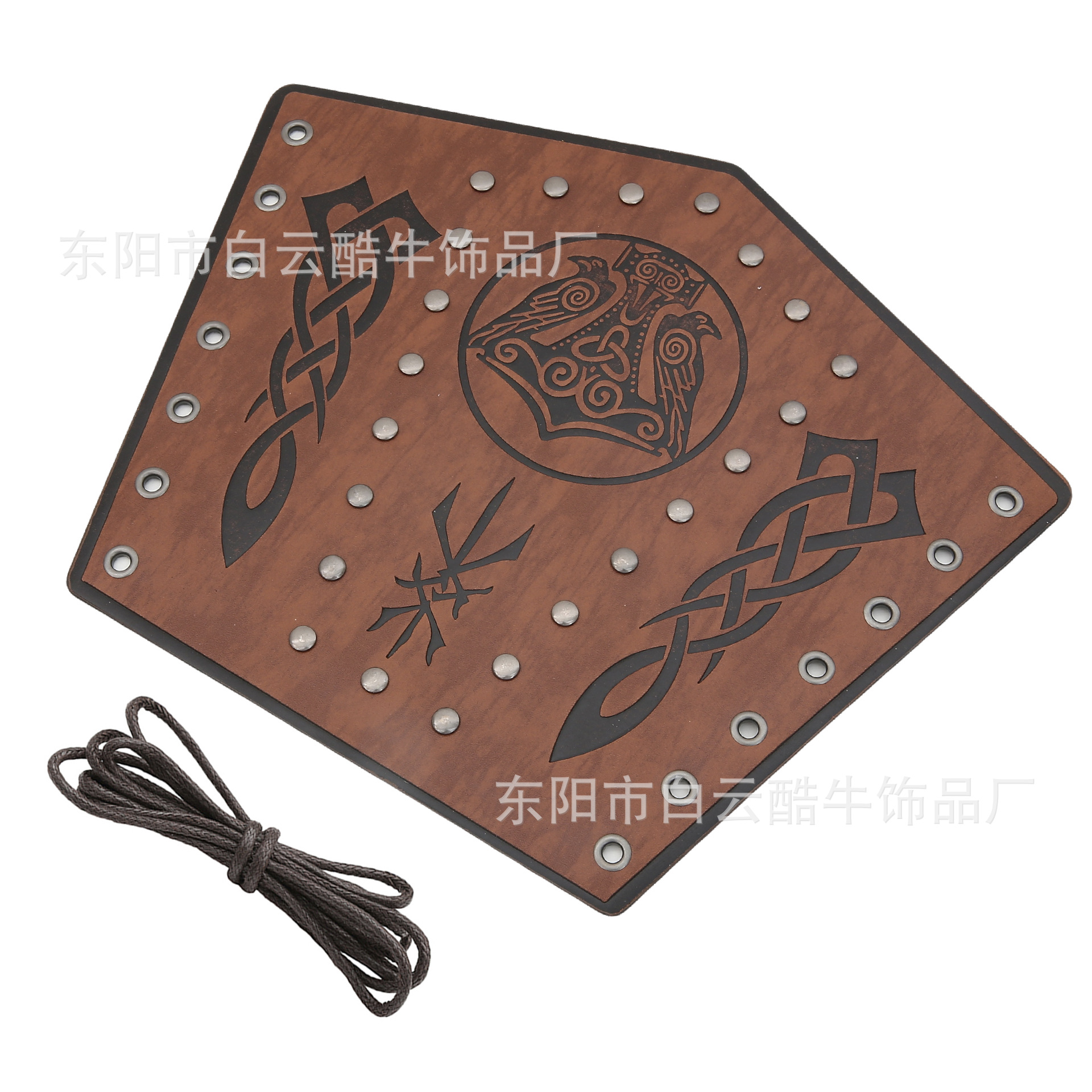 Pulseras exageradas de gran venta de Temu, pulseras con remaches de PU de estilo medieval, protectores de brazos de ciclismo con cuerda encerada personalizada, accesorios de COSPIAY