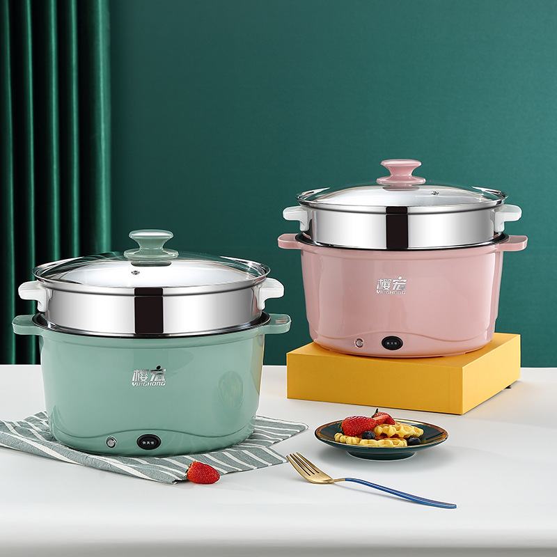 Dual-Handle Multi-Function Non-Stick Smart Student Dormitory Household Electric Hot Pot Mini Steamer Multifunctional Electric Cooking Pot