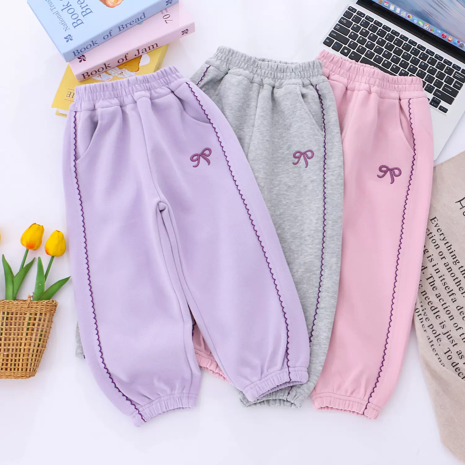 女童裤子25秋季新款韩版儿童华棉运动裤女宝宝时髦百搭长裤秋装