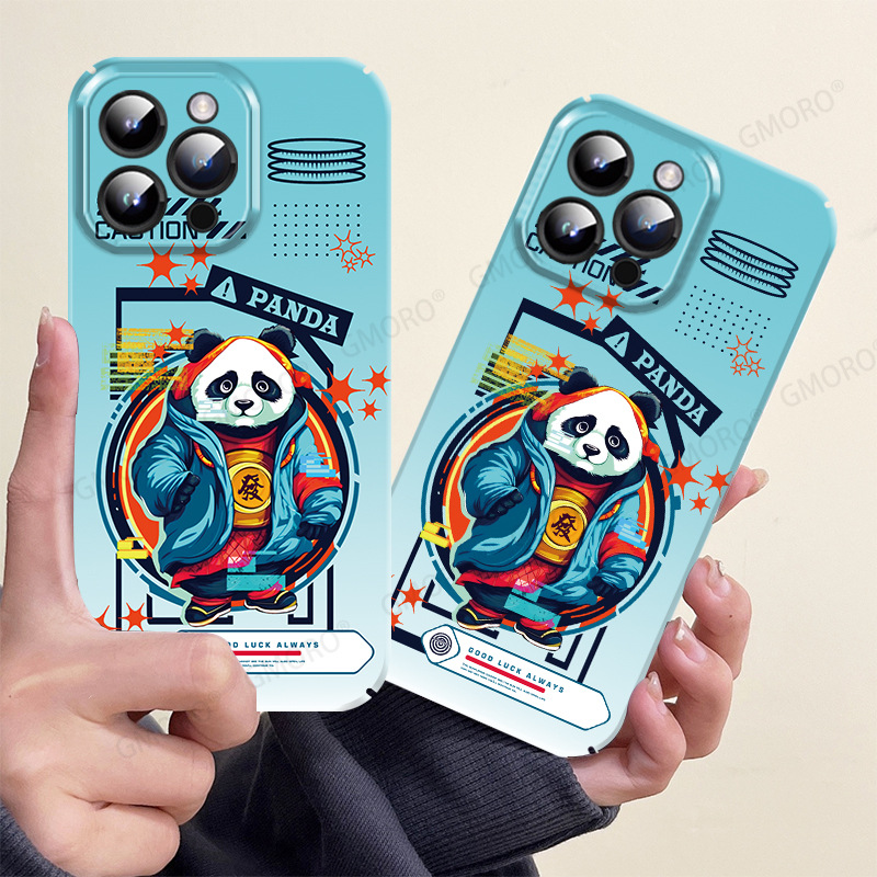 跨境爆款国潮熊猫手机壳苹果13菲林壳iPhone12保护套硬壳X90适用
