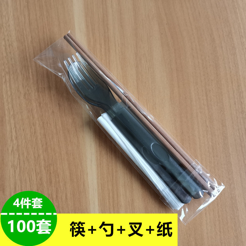 使い捨て食器 3～4本セット フォーク・スプーン・箸 2本セット ティッシュ付き テイクアウト チャンヘク|undefined