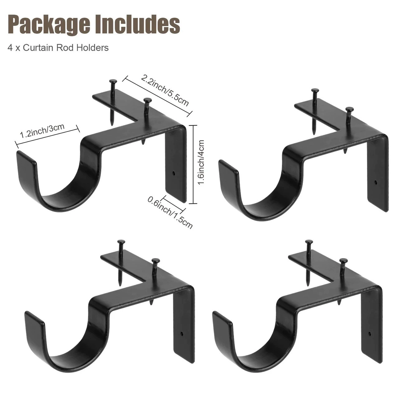 Универсальный сверхмощный металлический кронштейн для карниза с винтами, кронштейн для карниза, римский кронштейн, двойной кронштейн для карниза