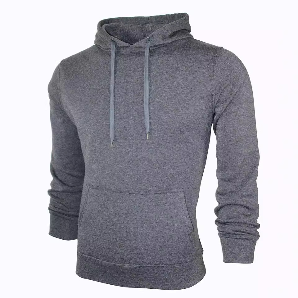 크로스 보더 남성과 여성의 가을과 겨울 기모 남성 스웨터 플러스 사이즈 단색 풀오버 캐주얼 후드 세트 남성 도매 재고