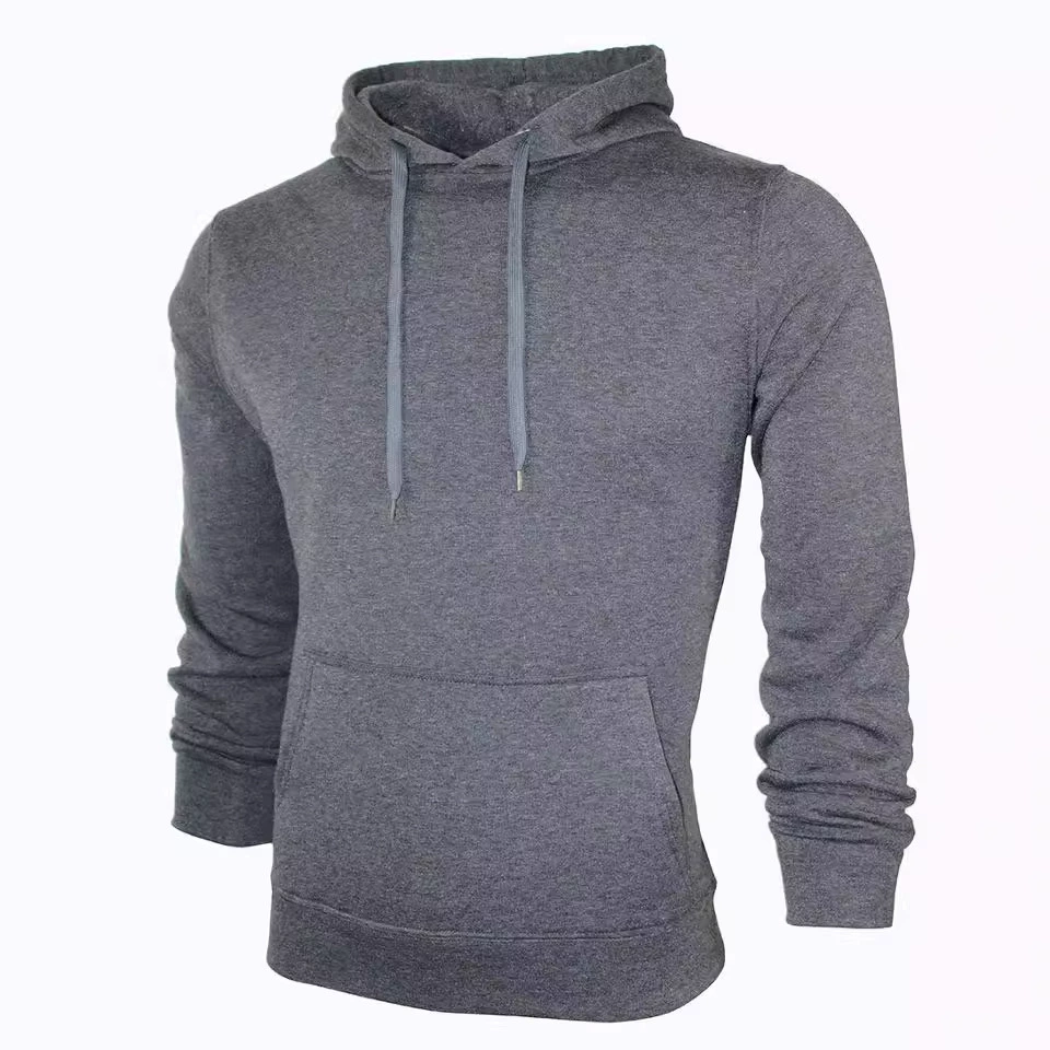 Трансграничный мужской и женский осенне-зимний мужской свитер на флисовой подкладке, однотонный пуловер больших размеров, повседневный костюм с капюшоном, мужской оптом, в наличии