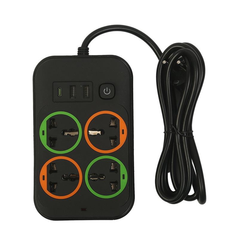 2USB + 1PD zócalo de comercio exterior bolsa neutra embalaje de anillo colorido anillo en blanco y negro opcional estándar europeo estándar británico estándar americano