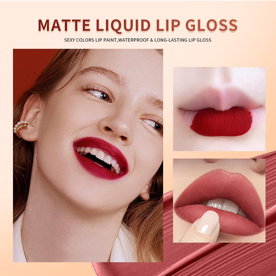 Cross-border lakerain Gold Lip gloss Matte non-Stick Cup Lip gloss Lipstick Three-piece set undefined