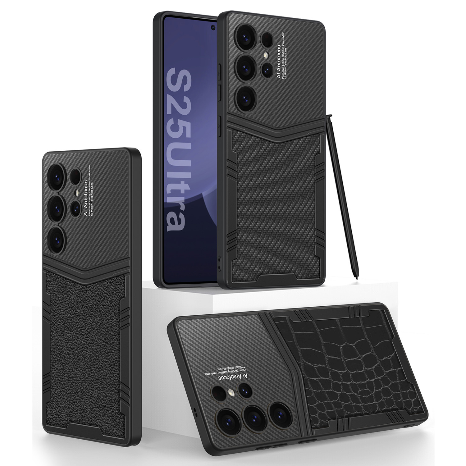 适用三星S25Ultra手机壳S25plus睿士素皮镜头保护套s25防摔纯色薄