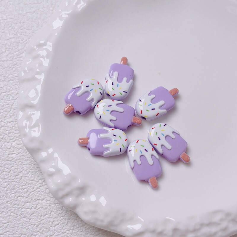 禾子家亚克力烤漆雪糕冰棒斜孔串珠DIY手机链散珠饰品配件材料|undefined
