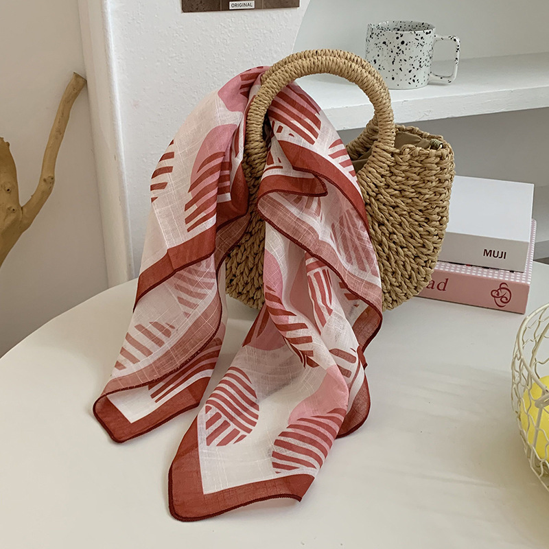 Cintas para el cabello, nueva impresión de letras coreanas, bufandas de seda, decoración profesional para mujeres, bufandas con bufandas cuadradas