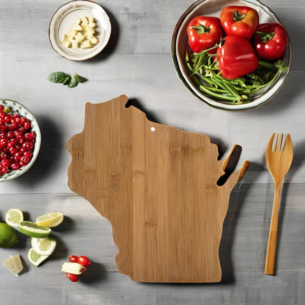 Tabla de cortar de madera transfronteriza mapa creativo tabla de cortar de bambú bandeja de pan fuente de alimentos cocinados tabla de quesos de madera