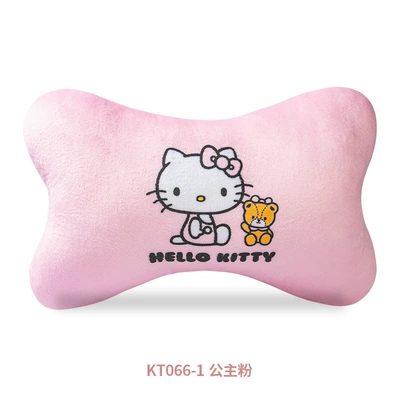 Hellokitty Car Pillow Cute Cartoon Car Headrest Neck Pillow Popular Leather Pillow Bone Pillow for Women (Headrest) - kt067-1-princess-pink-single-pack-short-plush