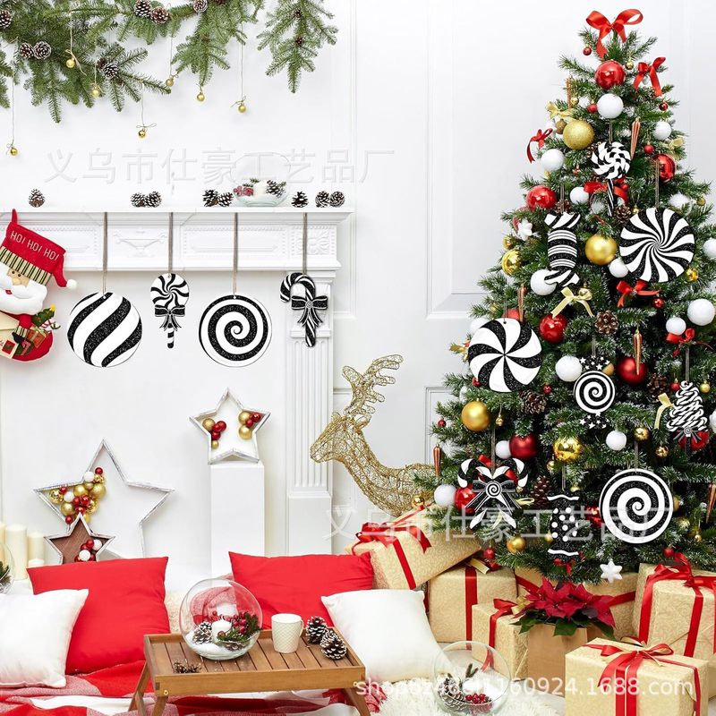 新しいクロスボーダークリスマスキャンディデコレーションクリスマスツリーキャンディ木製オーナメントパーティーデコレーション|undefined