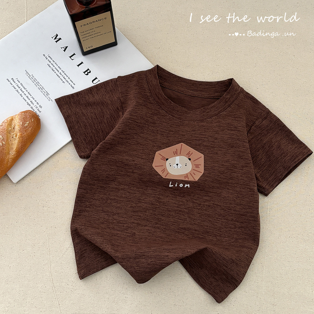 Spring and Summer New Children's Short-Sleeve T-Shirt, Children's Casual Cartoon Short T-Shirt, Trendy Home Wear for Boys and Girls