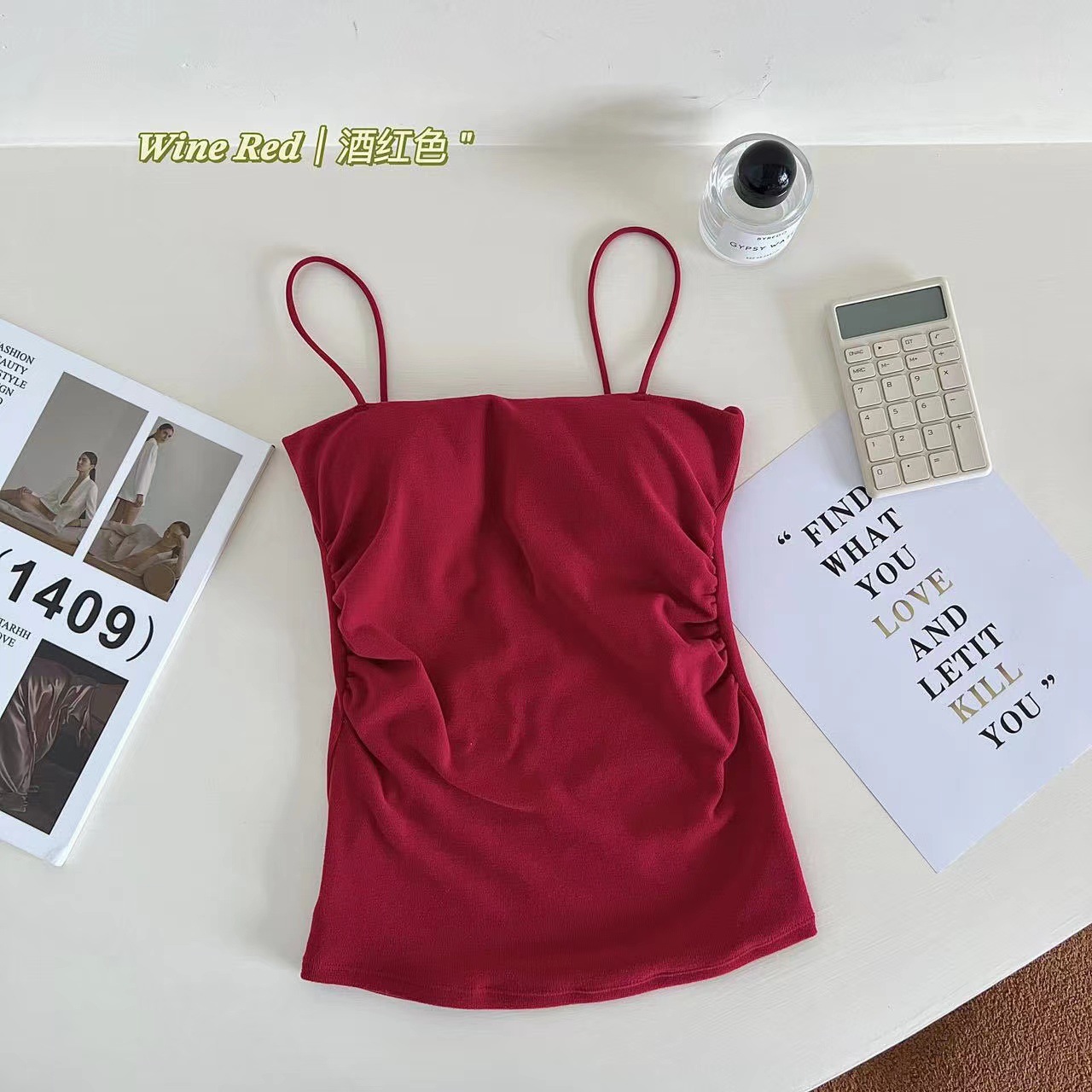 Estilo coreano Otoño e Invierno cálido color sólido cepillado camisola plisada viento puro cinturón pecho pad Slim bottoming camisa superior para las mujeres image 13