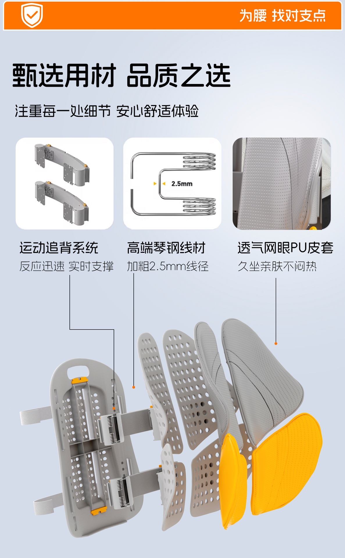 Ergonomic backrest cushion, lumbar support for car, office lumbar support, back support tool, lumbar support
