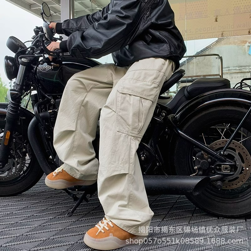 アメリカンスタイルのオーバーオール男性用 2025 オリジナル新レトロルーズプリーツニッチデザインストレートカジュアルパンツ女性用|undefined