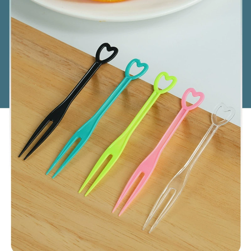 Фруктовая вилка, одноразовая вилка, вилка для дегустации, вставка для торта, фруктовая тарелка KTV, маленькая вилка, пластиковая вилка, коммерческая