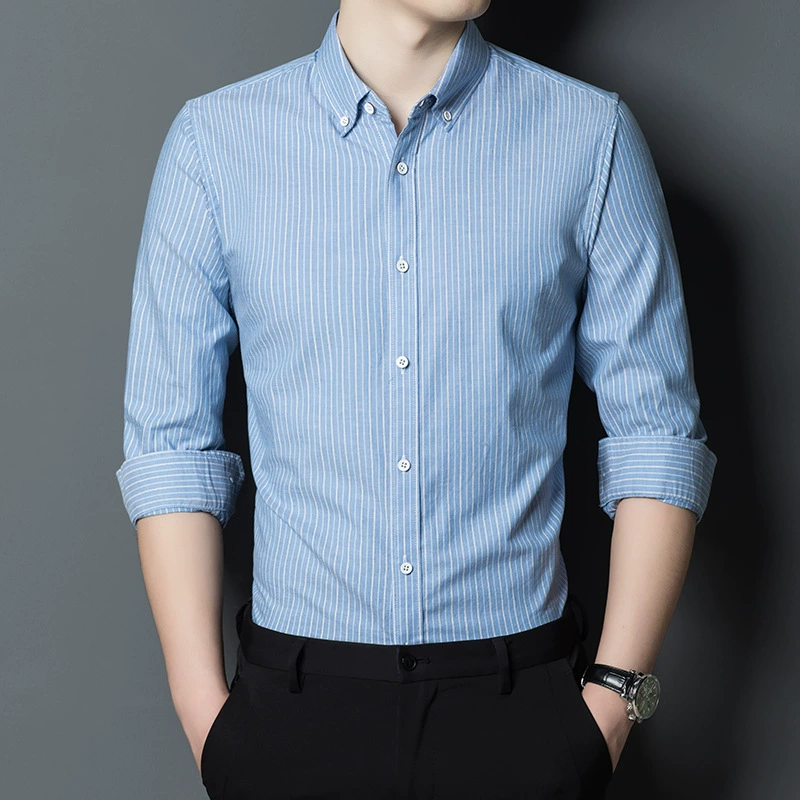 Autumn cotton long-sleeve, trend shirt, slim fit