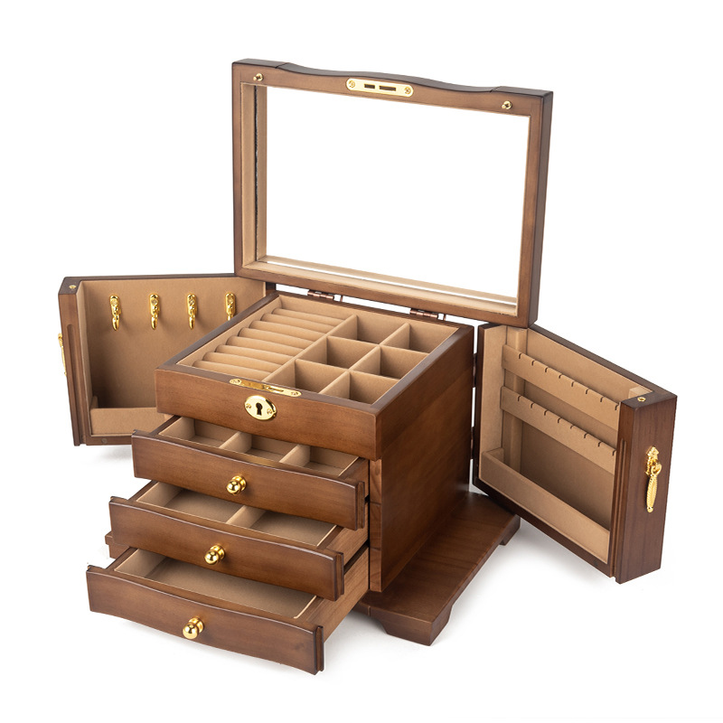 Antique brown lock from natural wood