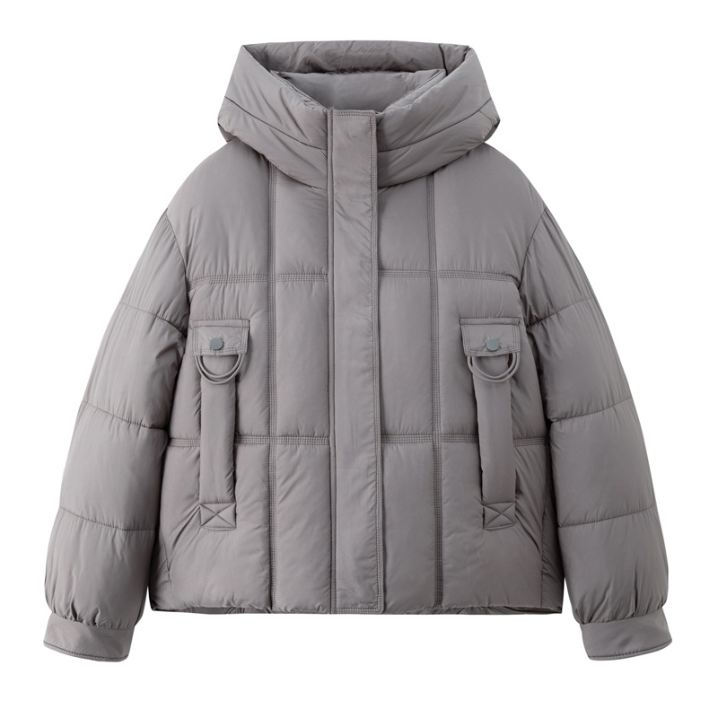 Gran tamaño de moda temperamento encapuchado invierno 2025 nueva ropa de mujer casual abrigo de algodón suelto image 4
