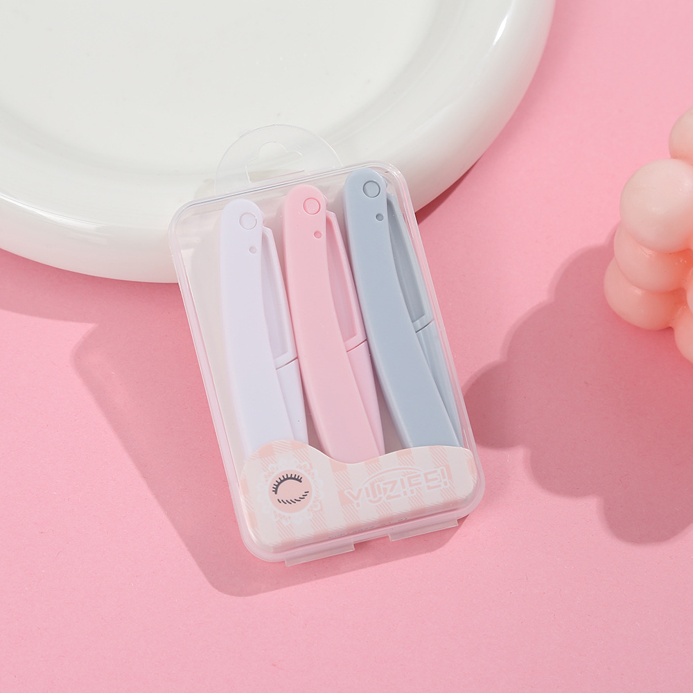 Mini cuchillo de cejas para mujeres herramientas de maquillaje para principiantes anti-racazos plegables cuchillo de cejas macro conjunto de cuchillas