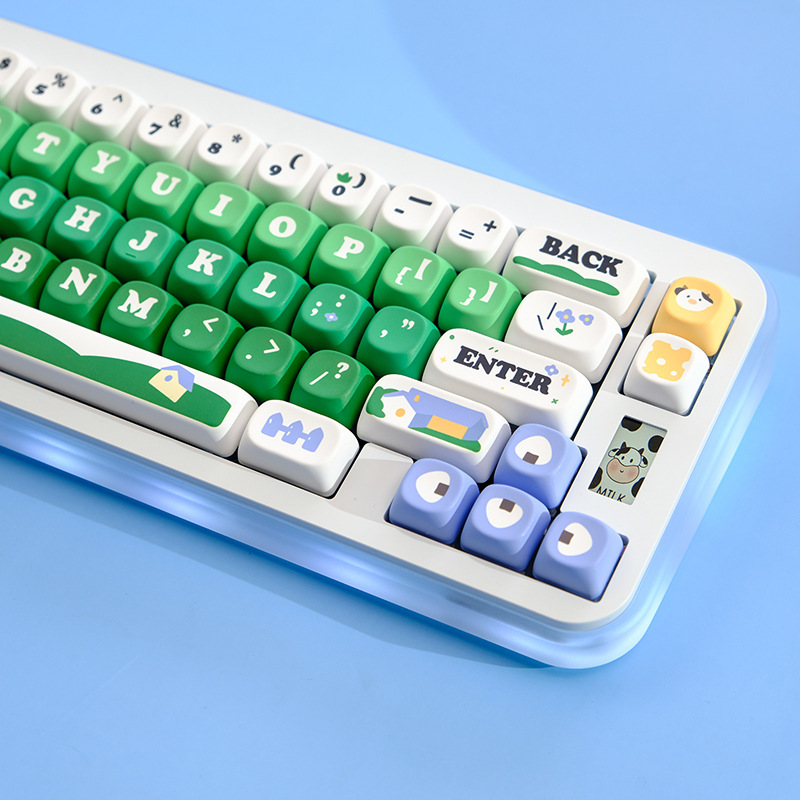 PBT五面熱昇華キーキャップカスタム乳牛牧場工場直XOA/Cherry高さ適合機械キーボード|undefined