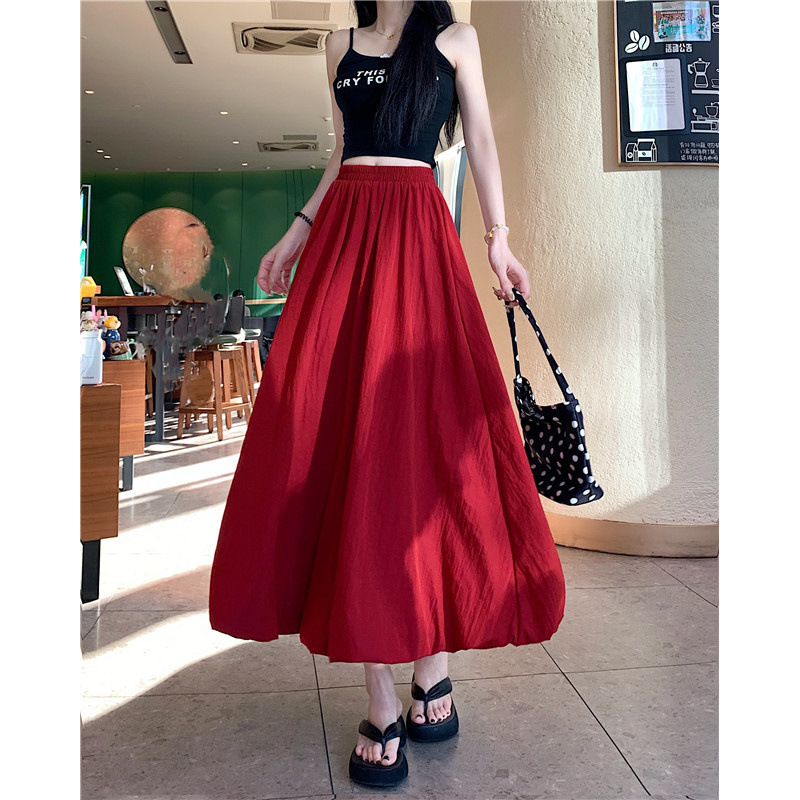 Wholesale Plus-Size New Early Autumn Design Solid Color Floral Skirt Long Skirt A-Line High-Waisted Slimming Half Skirt Lantern Skirt Wholesale Plus-Size New Early Autumn Design Solid Color Floral Skirt Long Skirt A-Line High-Waisted Slimming Half Skirt Lantern Skirt