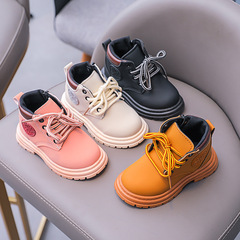 A drop-shipping children's Martin boots 2023 autumn and winter new style girls versatile little yellow boots boys retro British style