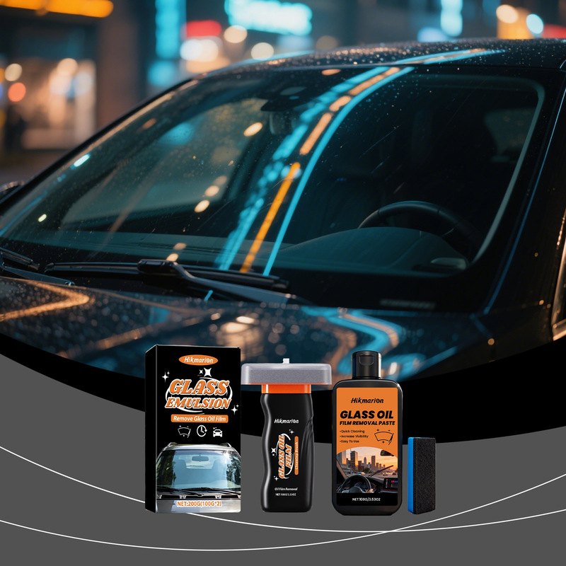 Hikmarion Glass Oil Film Care Set Daily Car Window Specialized Cleaning and Anti-Fog for Clear Vision Hikmarion Glass Oil Film Care Set Daily Car Window Specialized Cleaning and Anti-Fog for Clear Vision