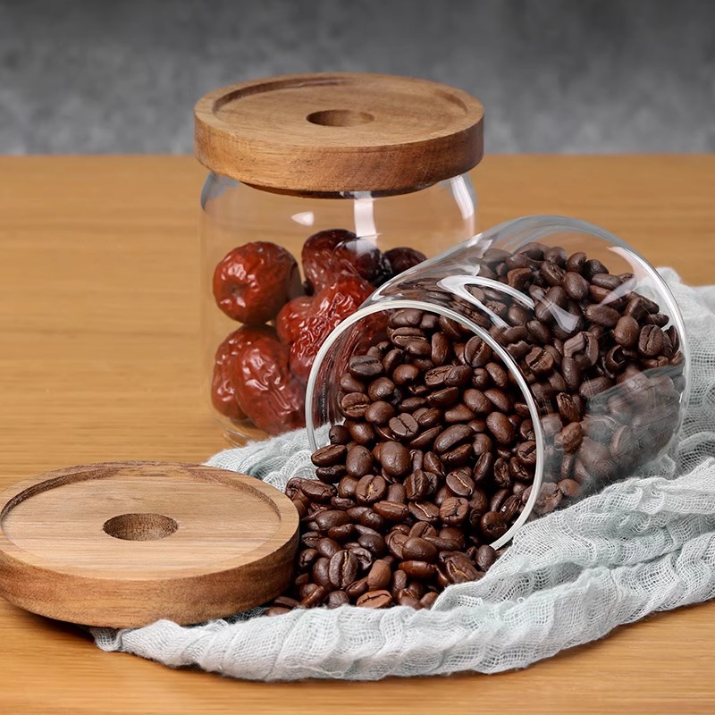 Botella de vidrio de té de flores, tanque de sellado doméstico, tanque de exhibición de té de grado alimenticio, tanque de almacenamiento de productos secos, tanque de almacenamiento a prueba de humedad con cubierta