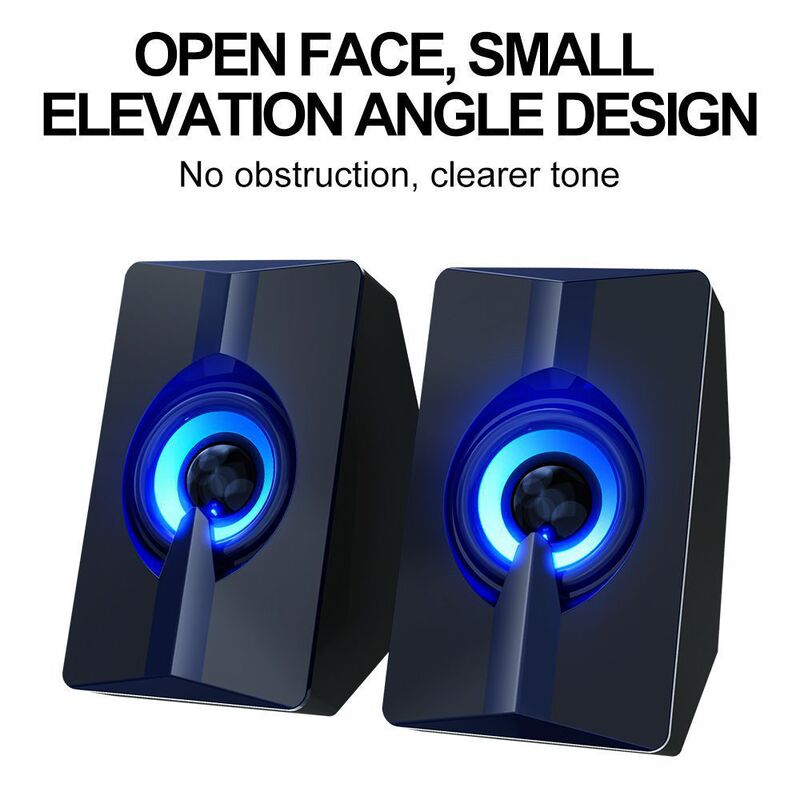 Thunderwolf S5 computer speaker luminous mobile phone notebook desktop USB desktop speaker subwoofer cross-border e-commerce