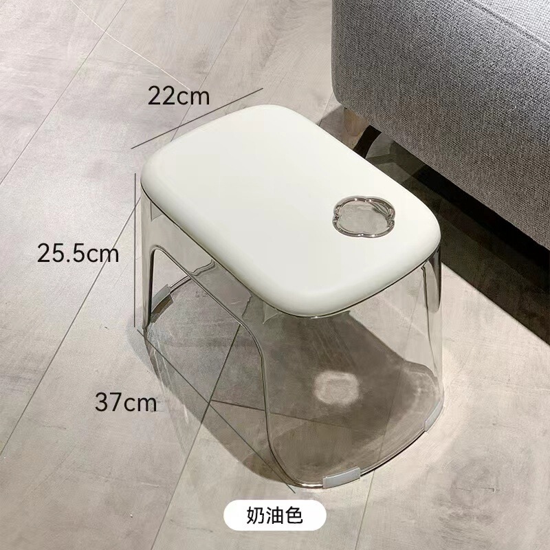 Acrylic Small Stool Shoe Changing Stool Living Room Light Luxury Doorway Household Plastic Bathroom Bathing Bench Transparent Low Stool Acrylic Small Stool Shoe Changing Stool Living Room Light Luxury Doorway Household Plastic Bathroom Bathing Bench Transparent Low Stool