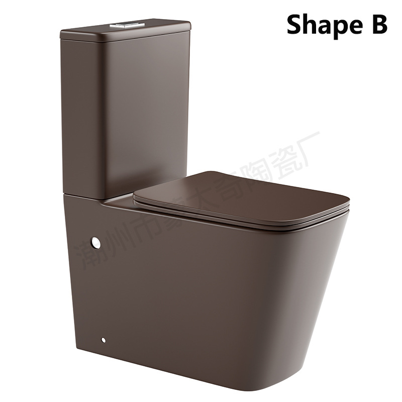 Inodoro negro Australia villa certificado WaterMark proyecto de hotel inodoro dividido directo negro mate