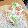 Set, children's hairgrip, cartoon cloth flower-shaped with bow, 8 pieces, Korean style