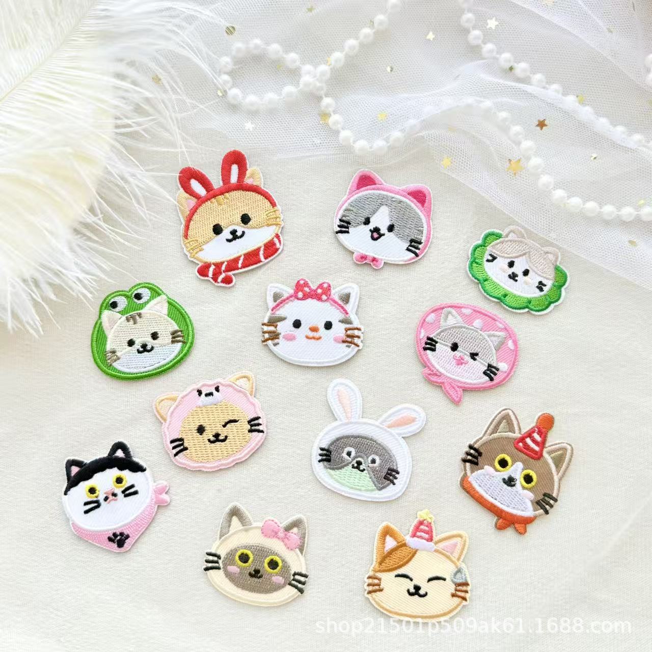 绣花标原创自粘款卡通动物刺绣贴diy配饰辅料补丁贴布贴