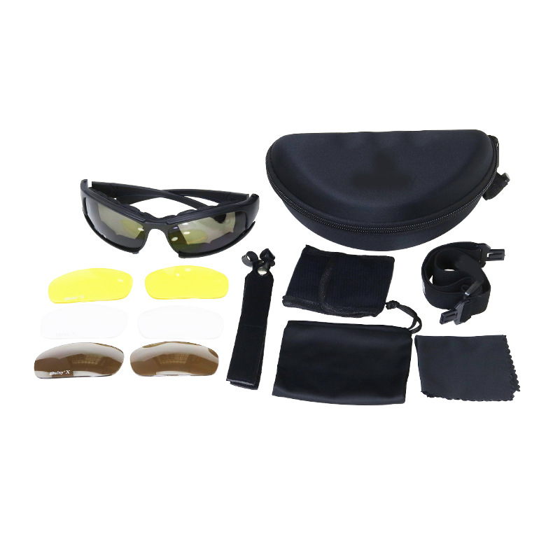 Outdoor sports version base colored bullet protective glasses X7 military enthusiast shooting goggles_voghion.com