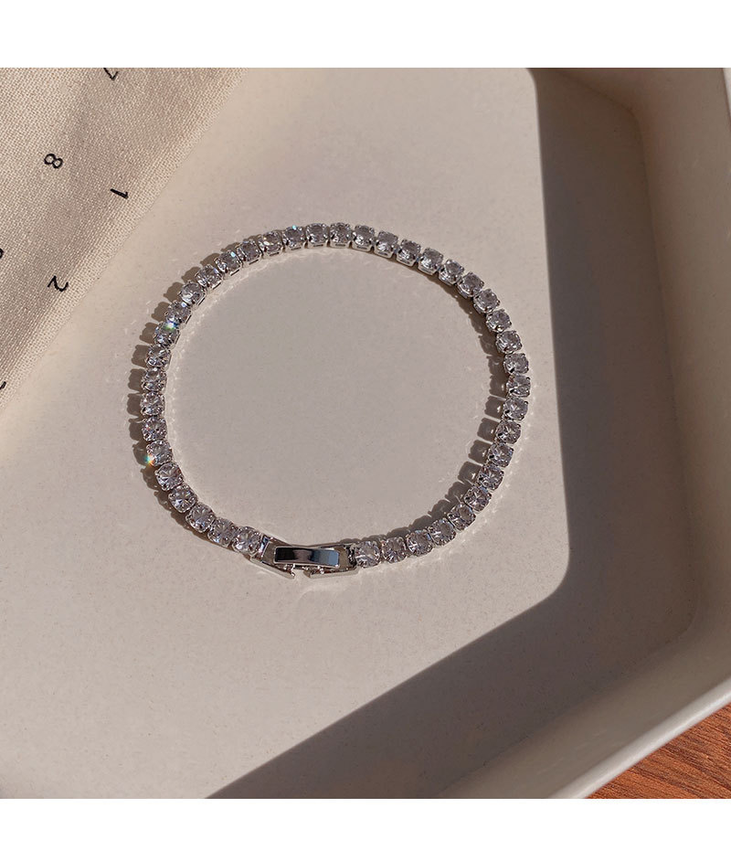 Fashion Geometric Copper Inlay Zircon Bracelets 1 Piece